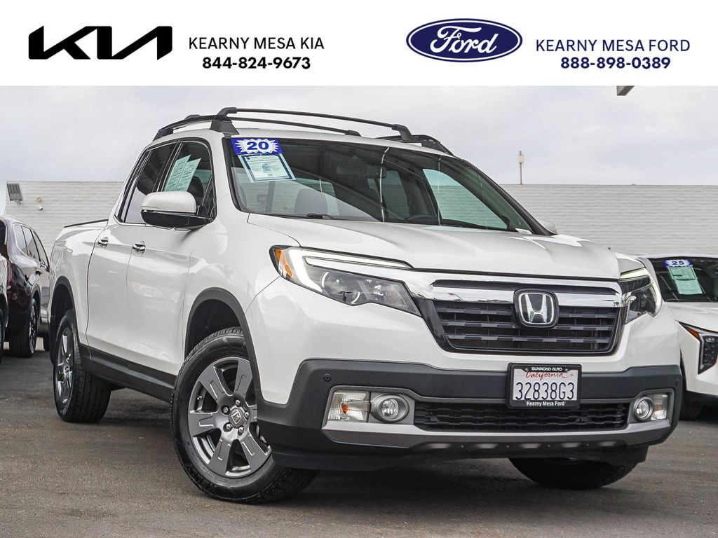 White 2020 Honda Ridgeline Pickup Truck All-Wheel Drive 9-Speed Automatic