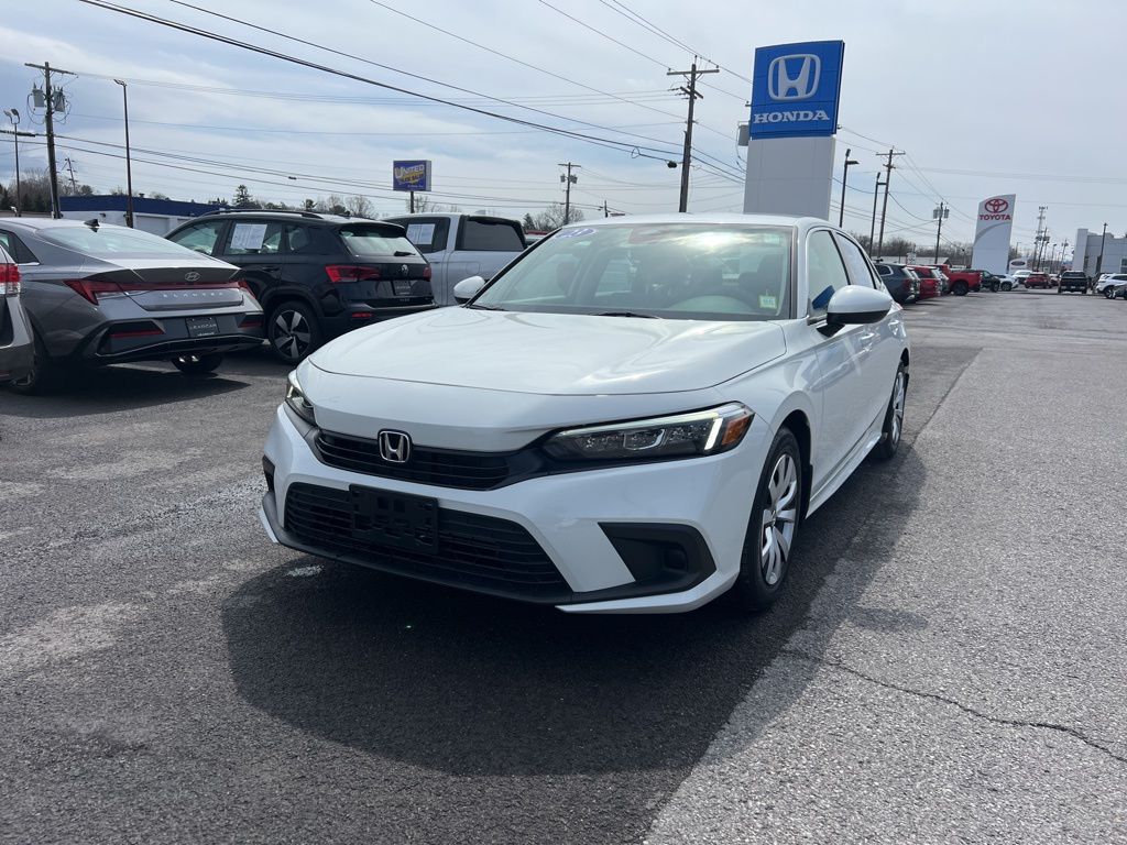 Platinum White Pearl 2023 Honda Civic LX FWD Sedan Front-Wheel Drive Continuously Variable Transmission