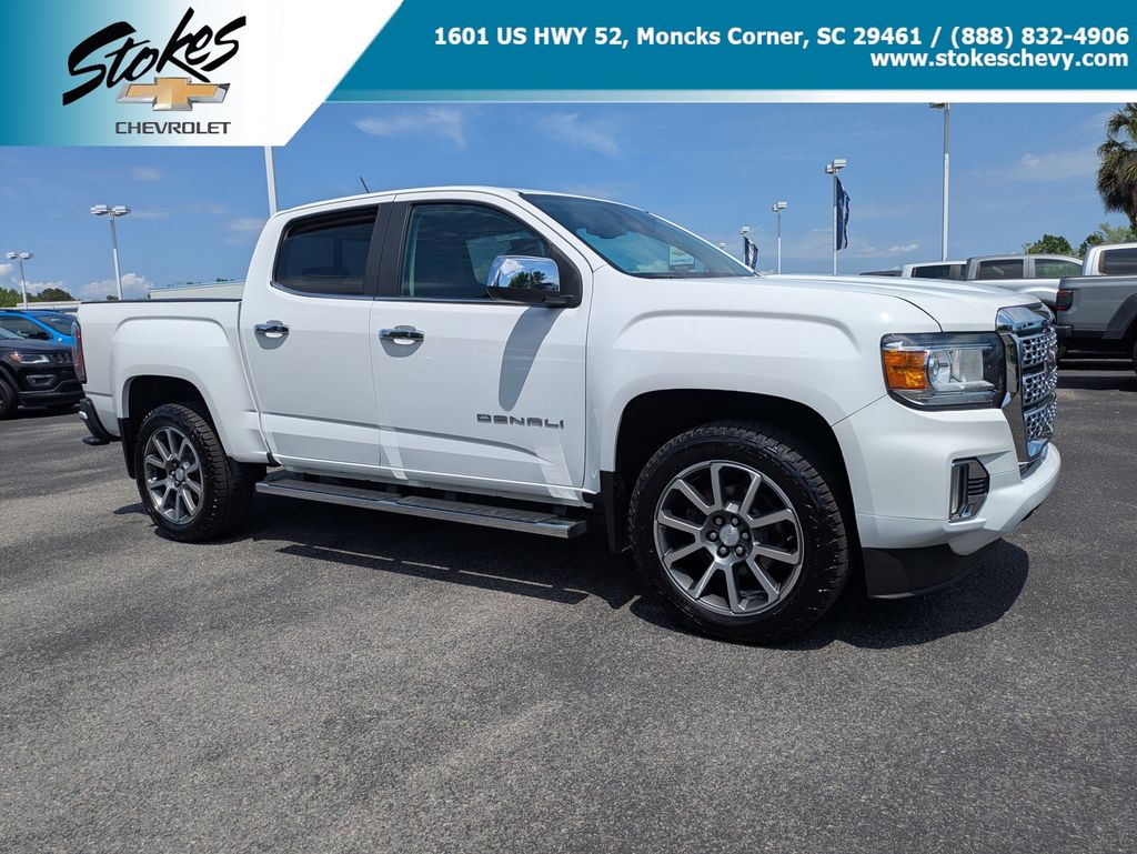 Summit White 2022 GMC Canyon Denali Crew Cab 4WD Pickup Truck Four-Wheel Drive 8-Speed Automatic