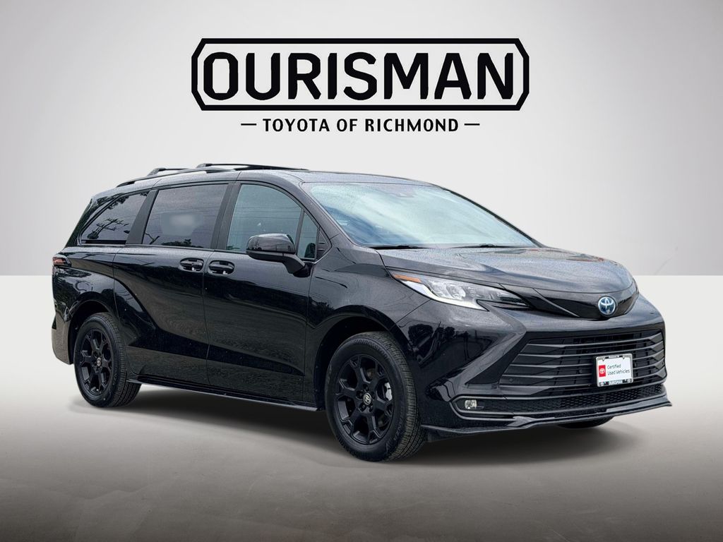 Midnight Black Metallic 2025 Toyota Sienna Woodland Edition 7-Passenger AWD Minivan All-Wheel Drive Continuously Variable Transmission