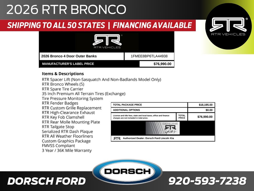 new 2026 Ford Bronco car, priced at $76,790