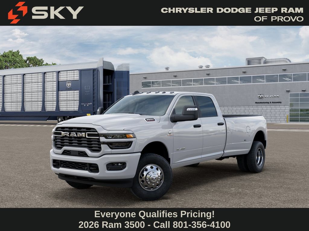 Bright White Clearcoat 2026 RAM 3500 Big Horn Crew Cab LB DRW 4WD Pickup Truck Four-Wheel Drive 8-Speed Automatic