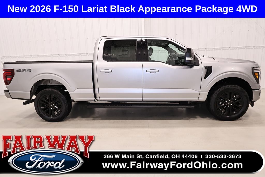 Iconic Silver Metallic 2026 Ford F-150 Lariat SuperCrew 4WD Pickup Truck Four-Wheel Drive Automatic