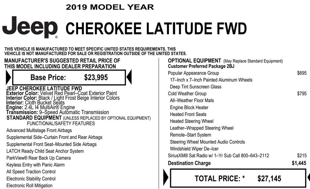 2019 Jeep Cherokee Latitude 19