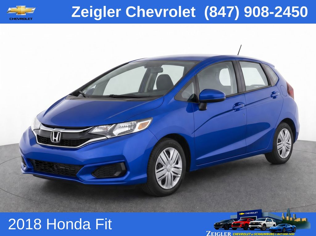 Aegean Blue Metallic 2018 Honda Fit Hatchback Front-Wheel Drive Continuously Variable Transmission