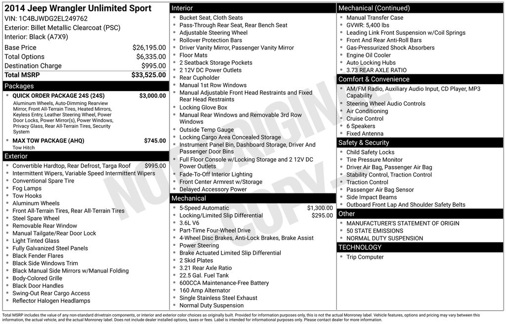 used 2014 Jeep Wrangler car, priced at $16,000