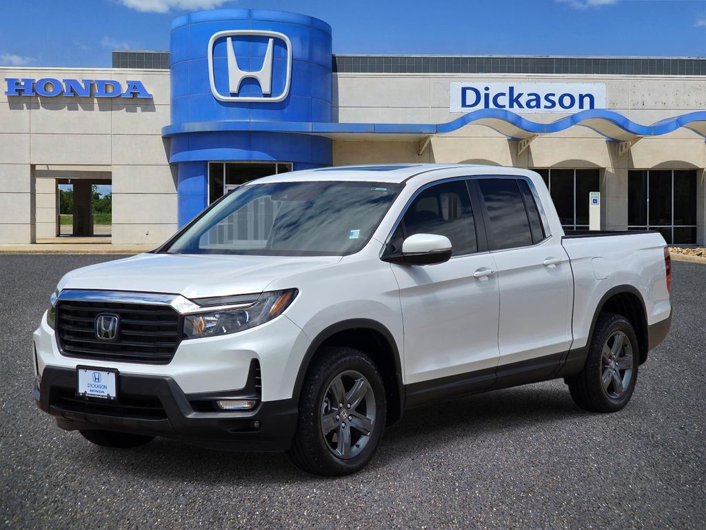 White 2023 Honda Ridgeline RTL AWD Pickup Truck All-Wheel Drive 9-Speed Automatic