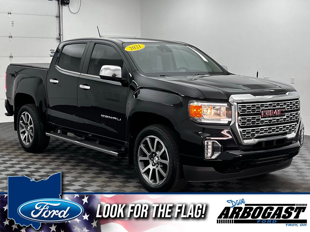 Onyx Black 2021 GMC Canyon Denali Crew Cab 4WD Pickup Truck Four-Wheel Drive 8-Speed Automatic