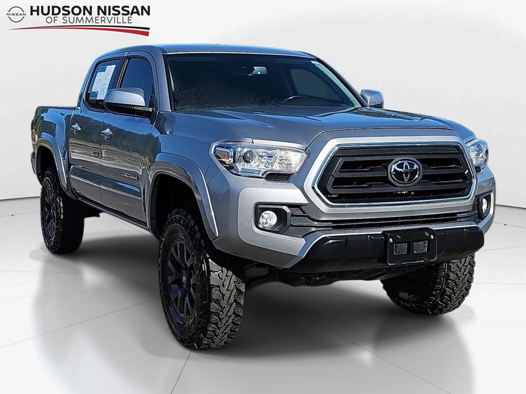 Silver Sky Metallic 2021 Toyota Tacoma SR5 V6 Double Cab 4WD Pickup Truck Four-Wheel Drive 6-Speed Automatic