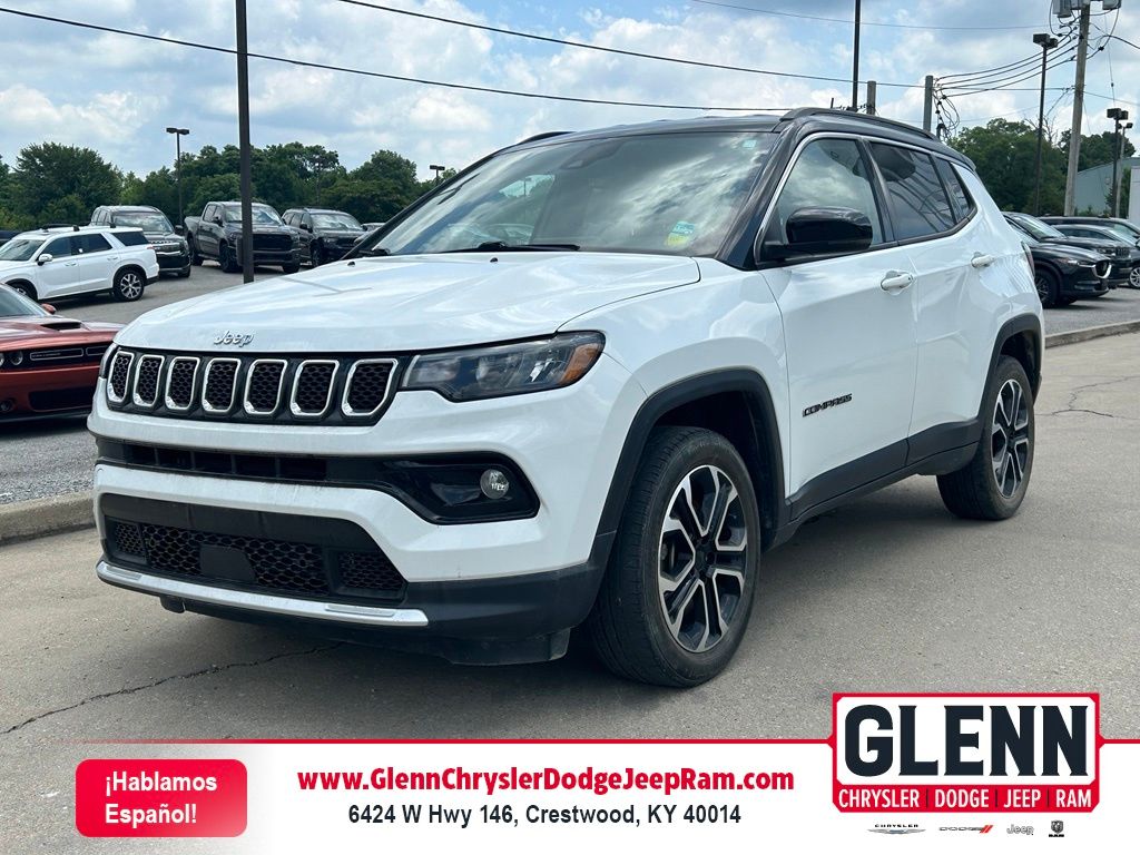 Bright White Clearcoat 2023 Jeep Compass Limited 4WD SUV / Crossover Four-Wheel Drive 8-Speed Automatic
