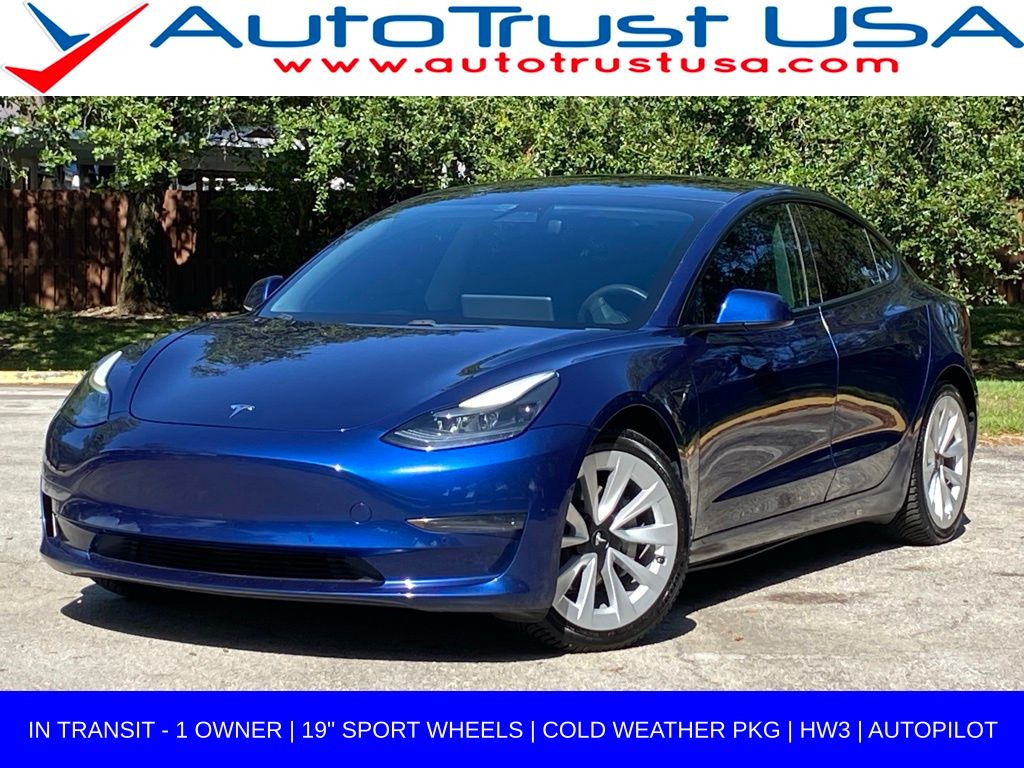 Deep Blue Metallic 2021 Tesla Model 3 Sedan Rear-Wheel Drive 1-Speed Automatic