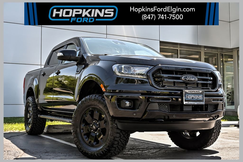 Shadow Black 2023 Ford Ranger Lariat SuperCrew 4WD Pickup Truck Four-Wheel Drive Automatic