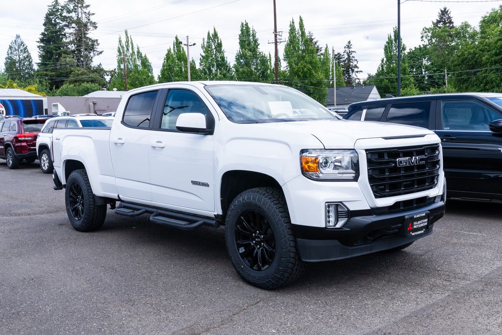 Summit White 2022 GMC Canyon Elevation Crew Cab 4WD Pickup Truck Four-Wheel Drive Automatic