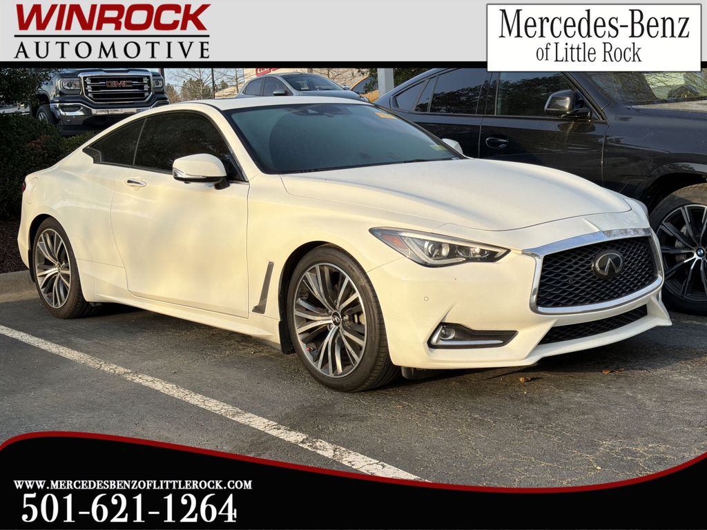 Pure White 2022 INFINITI Q60 3.0T Luxe RWD Coupe Rear-Wheel Drive 7-Speed Automatic