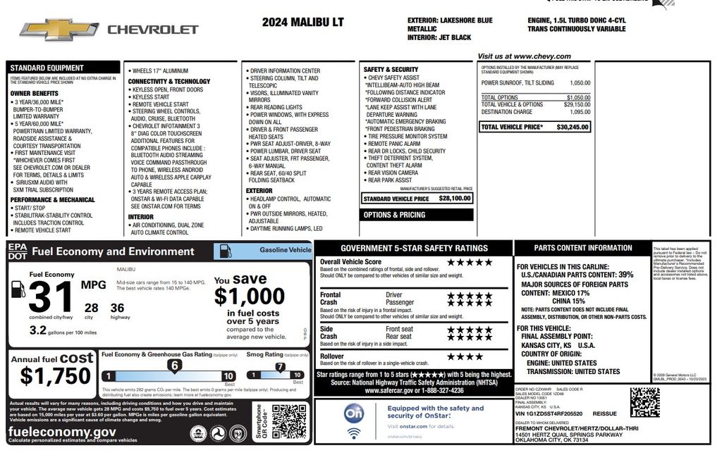 2024 Chevrolet Malibu LT - 1