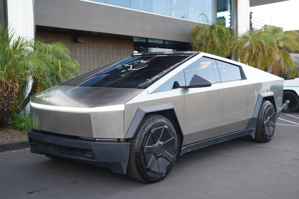 Gray (Stainless Steel) 2024 Tesla Cybertruck Pickup Truck All-Wheel Drive 1-Speed Automatic