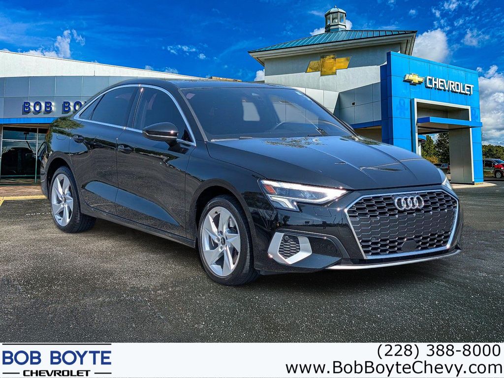 Black Metallic 2023 Audi A3 Sedan Front-Wheel Drive 7-Speed Automatic