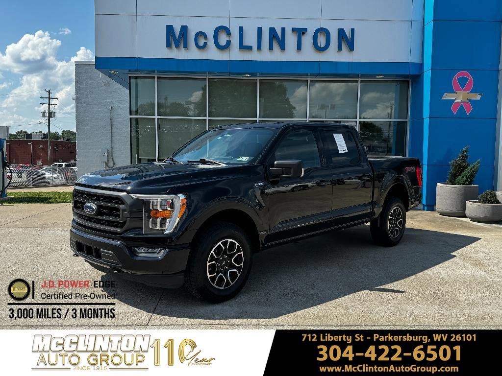 Agate Black Metallic 2021 Ford F-150 XLT SuperCrew 4WD Pickup Truck Four-Wheel Drive Automatic
