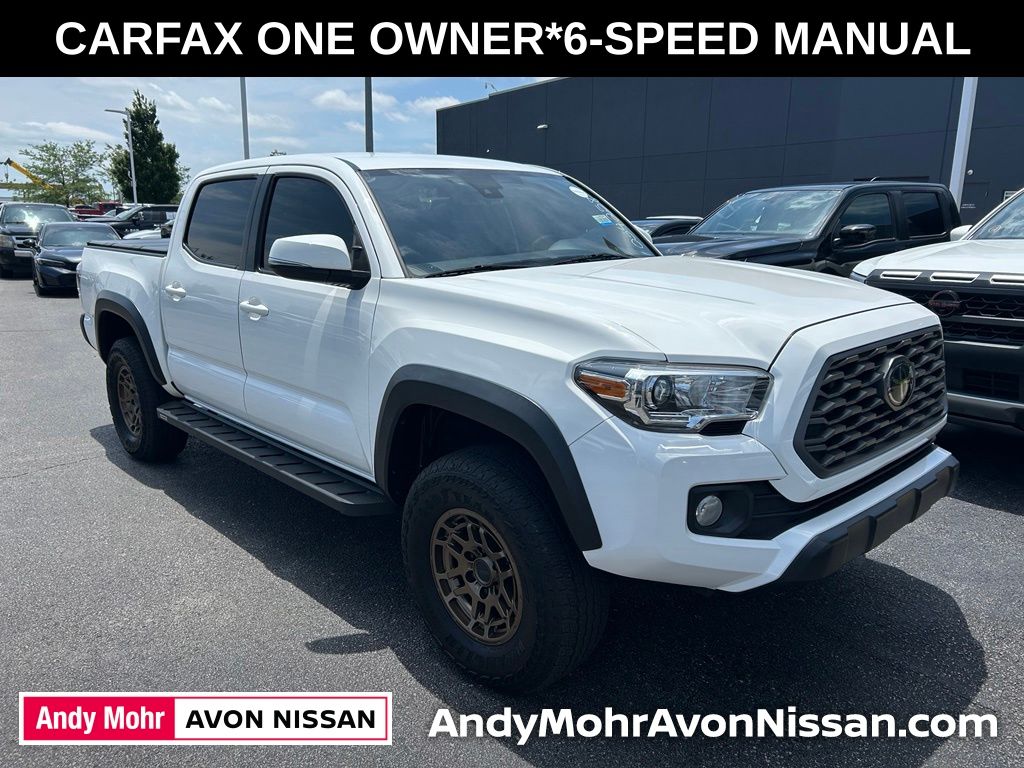 Super White 2021 Toyota Tacoma TRD Off Road Double Cab 4WD Pickup Truck Four-Wheel Drive 6-Speed Manual