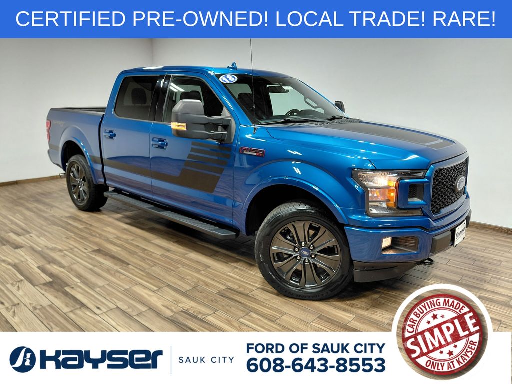 Lightning Blue 2018 Ford F-150 Pickup Truck Four-Wheel Drive Automatic