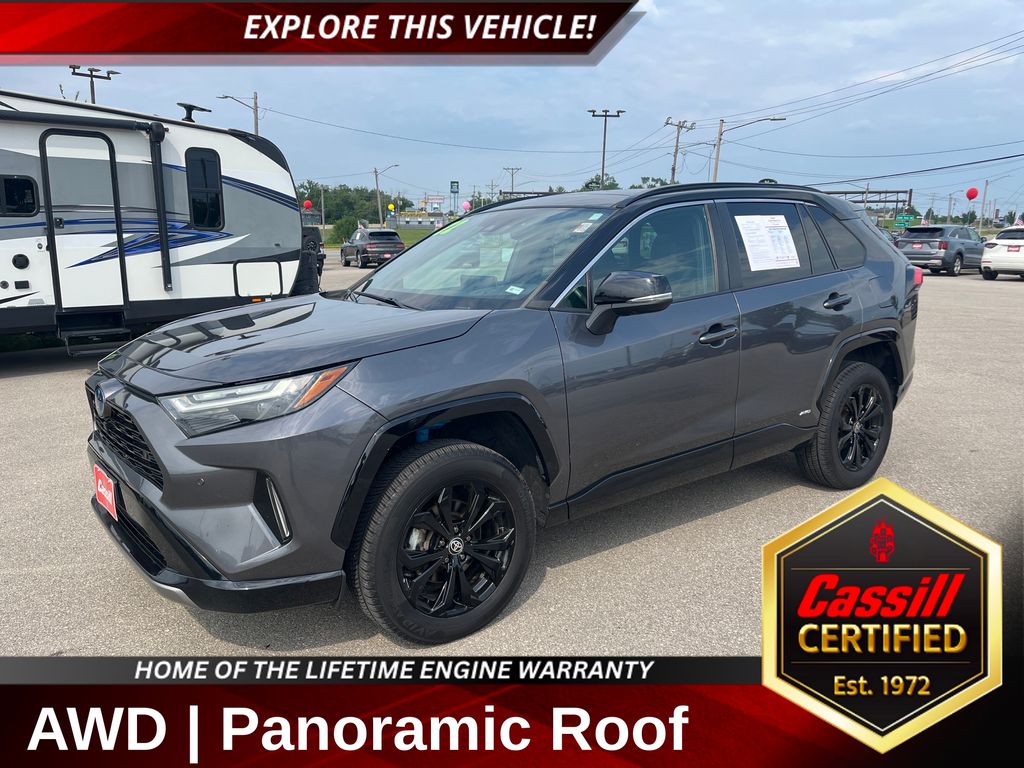 Midnight Black Metallic 2022 Toyota RAV4 Hybrid SUV / Crossover All-Wheel Drive Continuously Variable Transmission