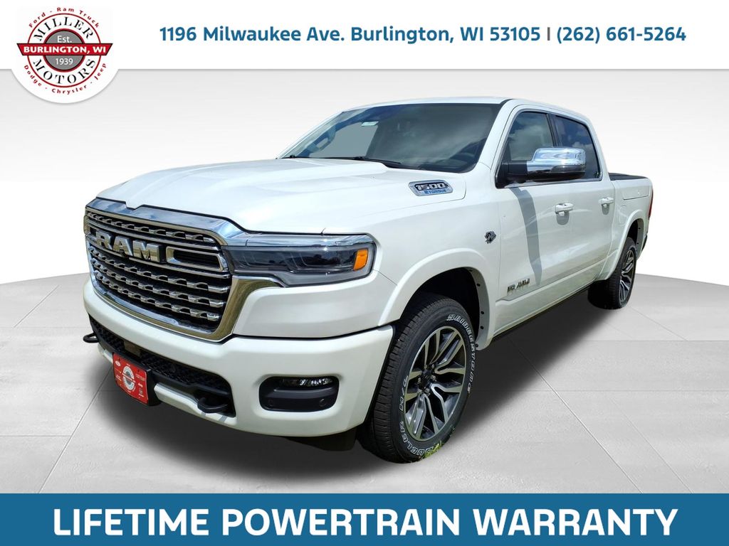 Ivory White Tri-Coat Pearlcoat 2026 RAM 1500 Pickup Truck Four-Wheel Drive 8-Speed Automatic