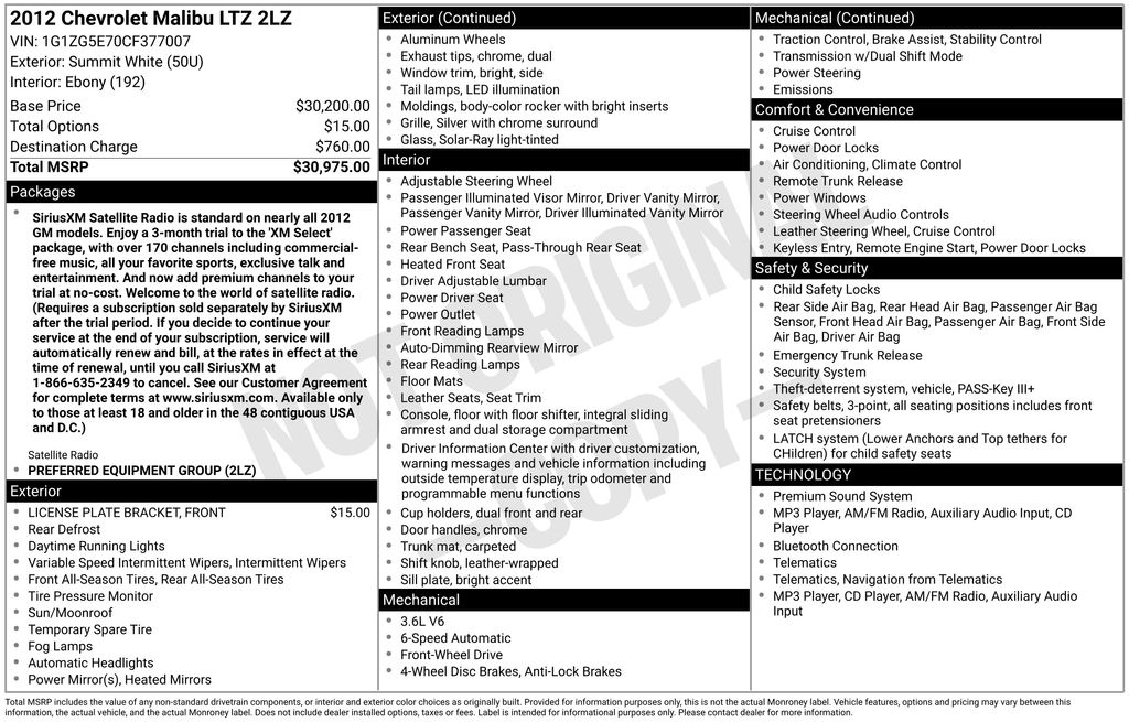 Used 2012 Chevrolet Malibu Sedan