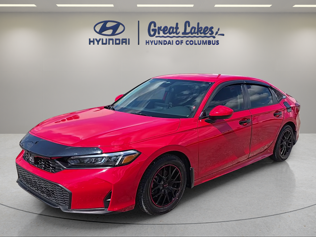 Red 2025 Honda Civic Sedan Front-Wheel Drive Continuously Variable Transmission