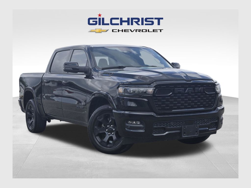 Diamond Black Crystal Pearlcoat 2025 RAM 1500 Big Horn Crew Cab 4WD Pickup Truck Four-Wheel Drive 8-Speed Automatic