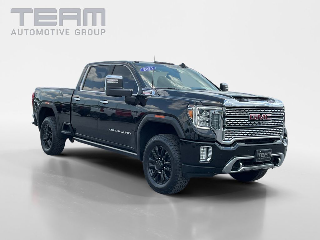 Black (Ebony Twilight Metallic) 2021 GMC Sierra 2500HD Denali Crew Cab 4WD Pickup Truck Four-Wheel Drive Automatic