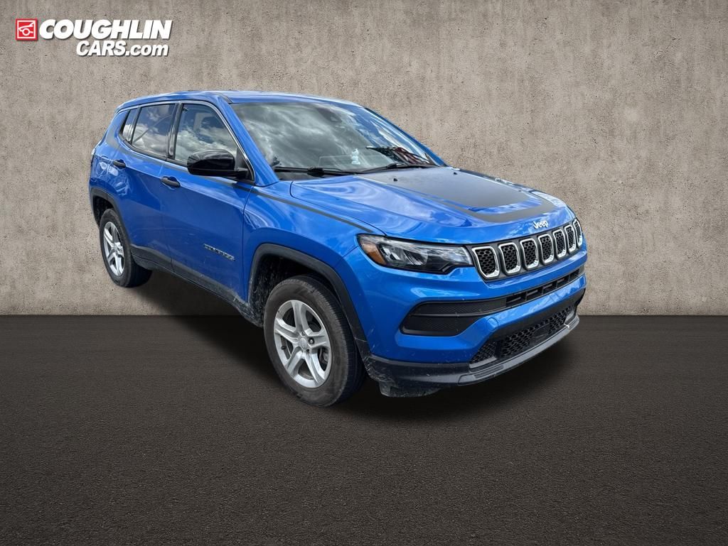 Laser Blue Pearlcoat 2023 Jeep Compass Sport 4WD SUV / Crossover Four-Wheel Drive 8-Speed Automatic