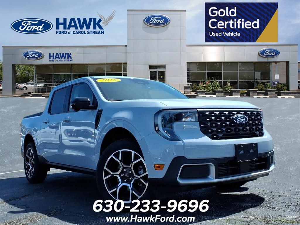 White Metallic 2025 Ford Maverick Lariat SuperCrew AWD Pickup Truck All-Wheel Drive 8-Speed Automatic