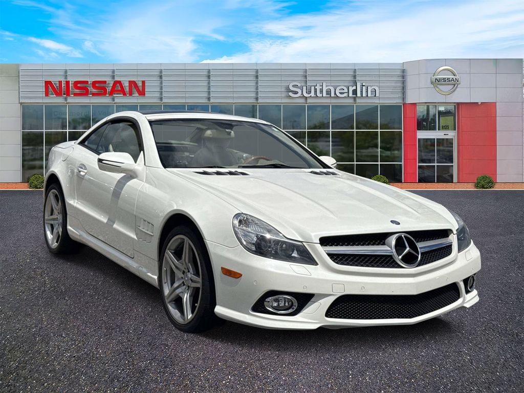 White 2009 Mercedes-Benz SL-Class Convertible Rear-Wheel Drive 7-Speed Automatic