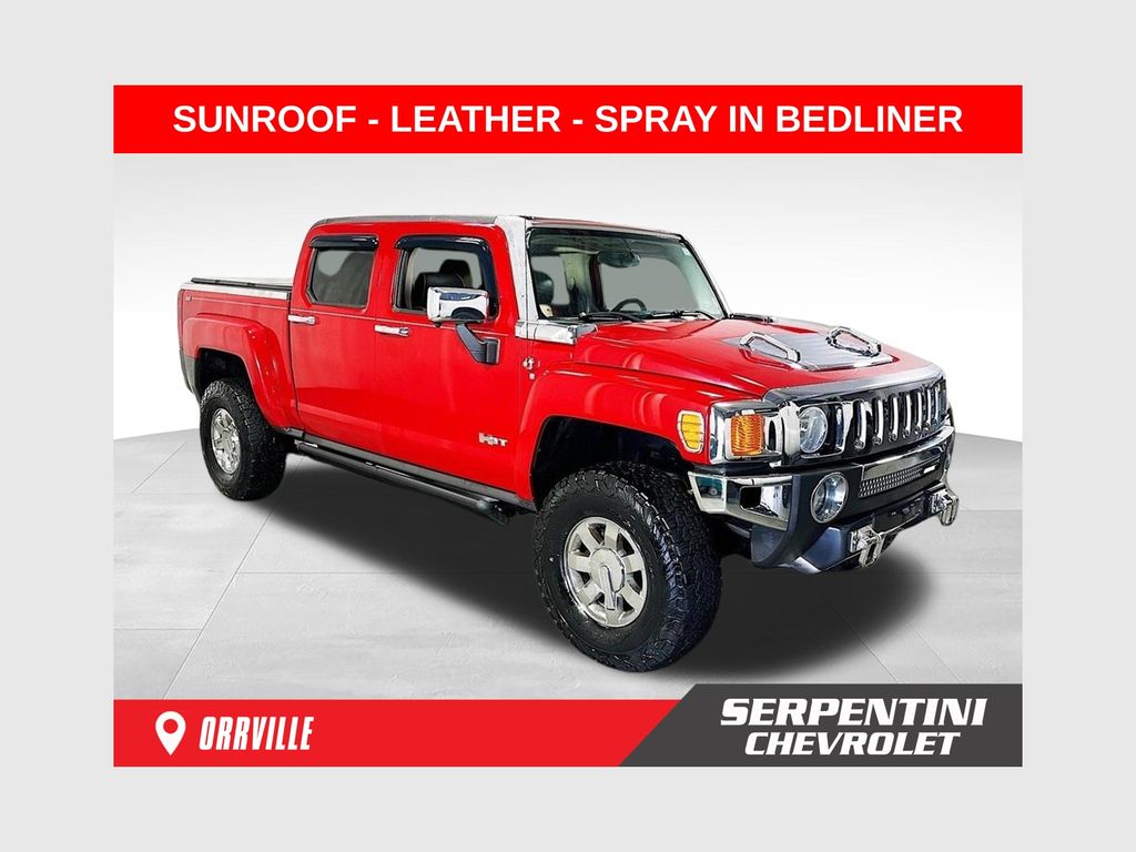 Victory Red 2009 Hummer H3T Alpha Pickup Truck Four-Wheel Drive 4-Speed Automatic Overdrive