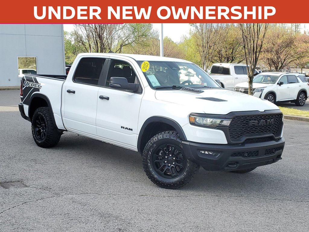 Bright White Clearcoat 2025 RAM 1500 Rebel Crew Cab 4WD Pickup Truck Four-Wheel Drive 8-Speed Automatic