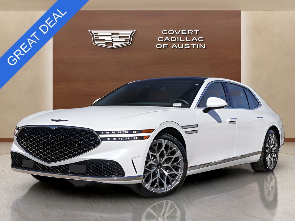 Uyuni White 2025 Genesis G90 3.5T e-Supercharger AWD Sedan All-Wheel Drive 8-Speed Automatic