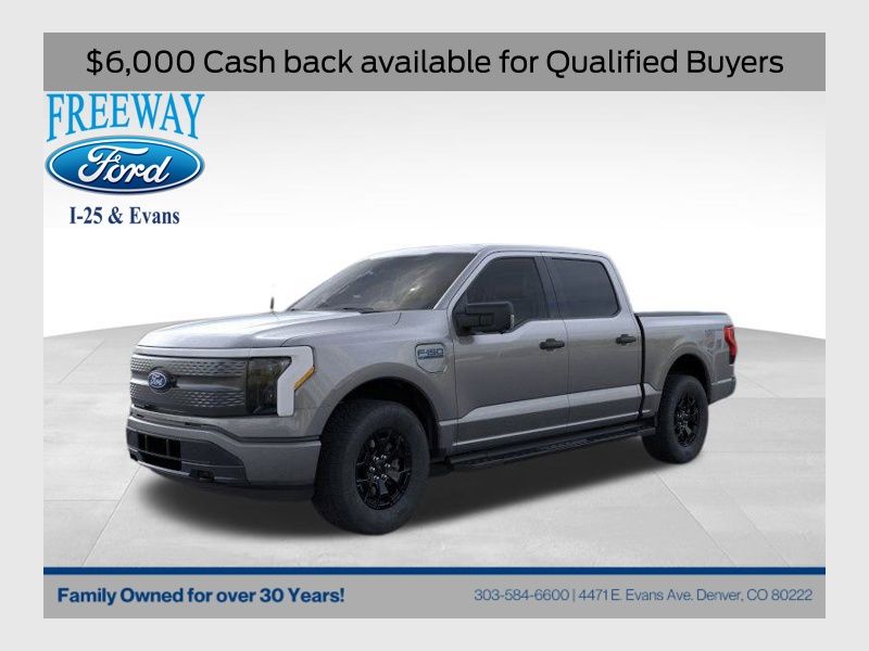Carbonized Gray Metallic 2025 Ford F-150 Lightning XLT SuperCrew AWD Pickup Truck All-Wheel Drive Automatic