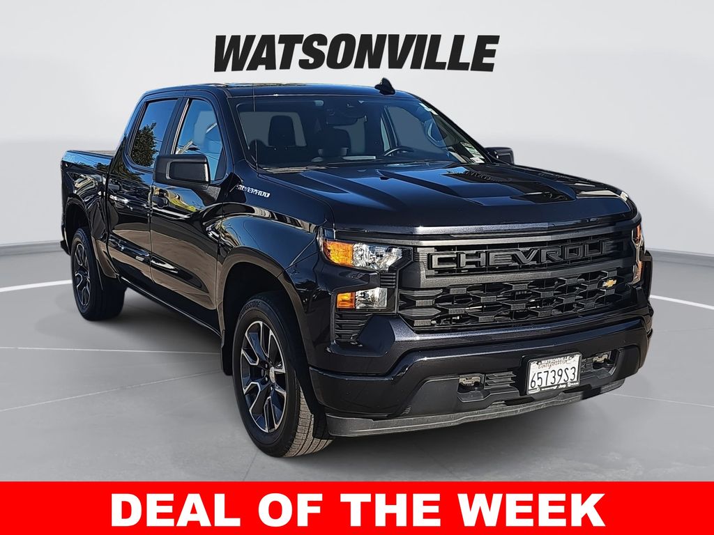 Dark Ash Metallic 2022 Chevrolet Silverado 1500 Custom Crew Cab 4WD Pickup Truck Four-Wheel Drive 8-Speed Automatic