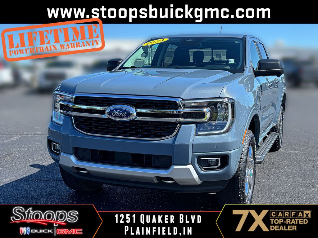 Blue (Azure Gray Metallic) 2024 Ford Ranger Pickup Truck Four-Wheel Drive Automatic