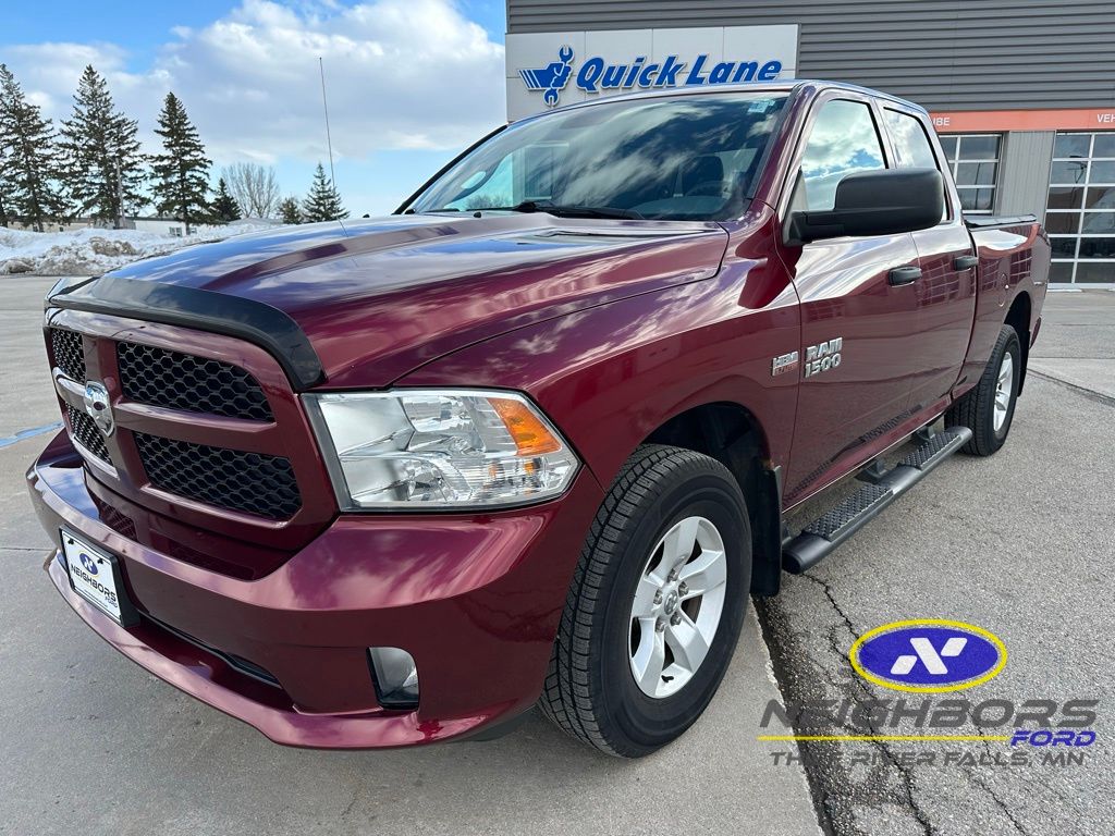 Delmonico Red Pearlcoat 2017 RAM 1500 Express Quad Cab 4WD Pickup Truck Four-Wheel Drive 8-Speed Automatic