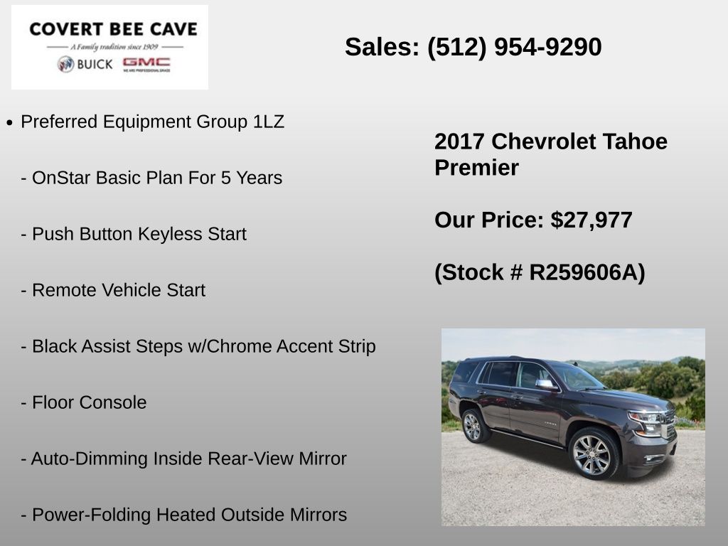Used Car 2017 Chevrolet Tahoe  Premier For Sale Under $30,000 In Austin, Texas