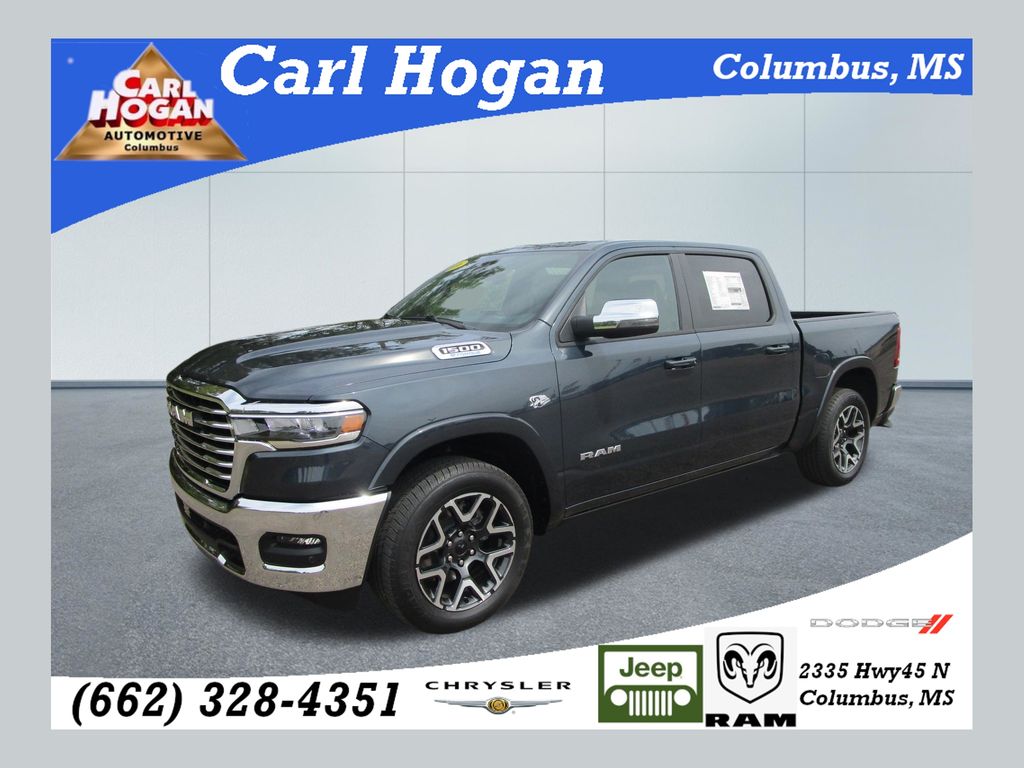 Forged Blue Metallic 2026 RAM 1500 Laramie Crew Cab 4WD Pickup Truck Four-Wheel Drive 8-Speed Automatic