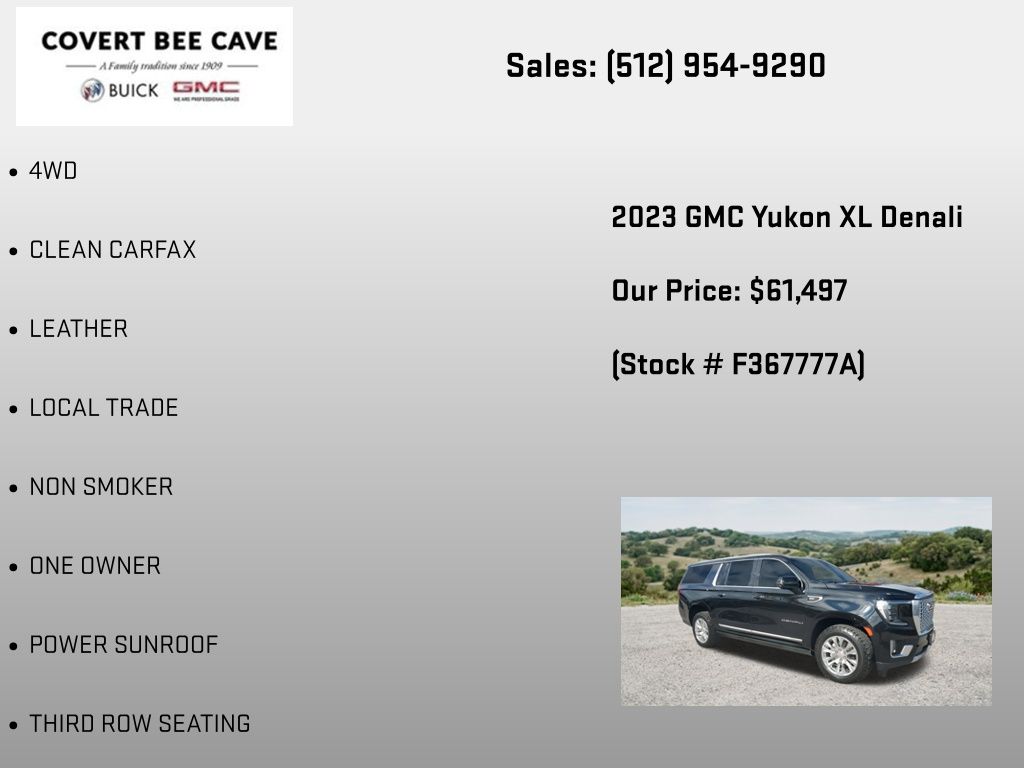 Used Car 2023 Gmc Yukon Xl  Denali For Sale Under $70,000 In Austin, Texas