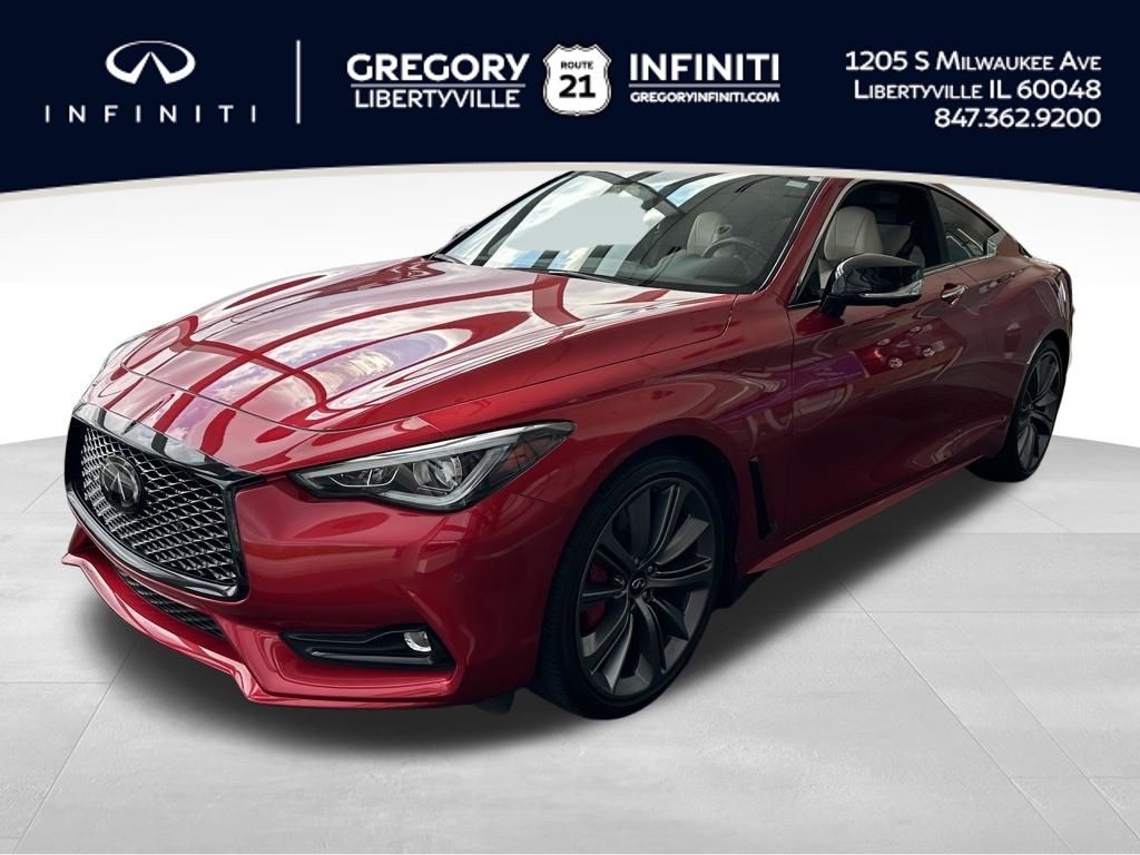 Dynamic Sunstone Red 2022 INFINITI Q60 Coupe All-Wheel Drive 7-Speed Automatic