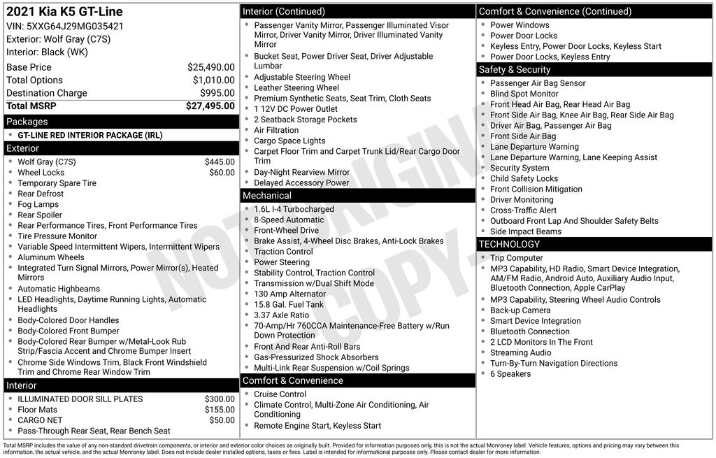 Certified Used 2021 Gray Kia GT-Line image 2