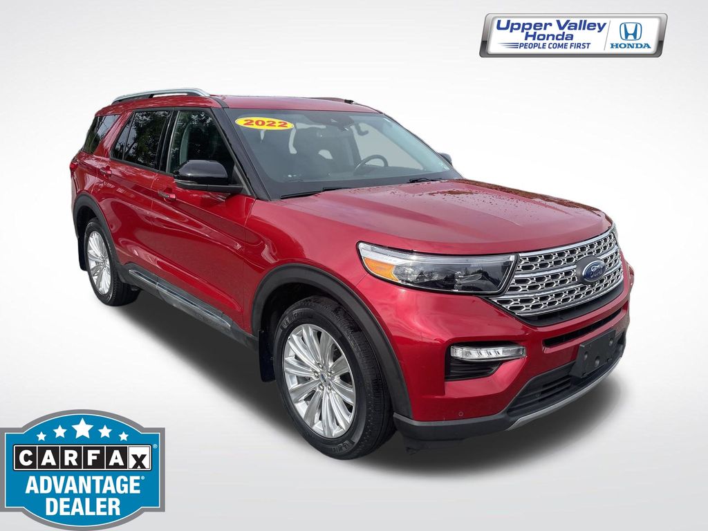 Red Metallic 2022 Ford Explorer SUV / Crossover All-Wheel Drive Automatic