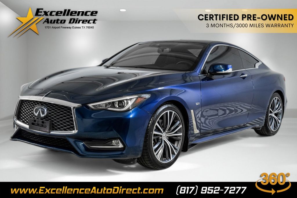 Iridium Blue 2019 INFINITI Q60 3.0t Luxe Coupe RWD Coupe Rear-Wheel Drive 7-Speed Automatic