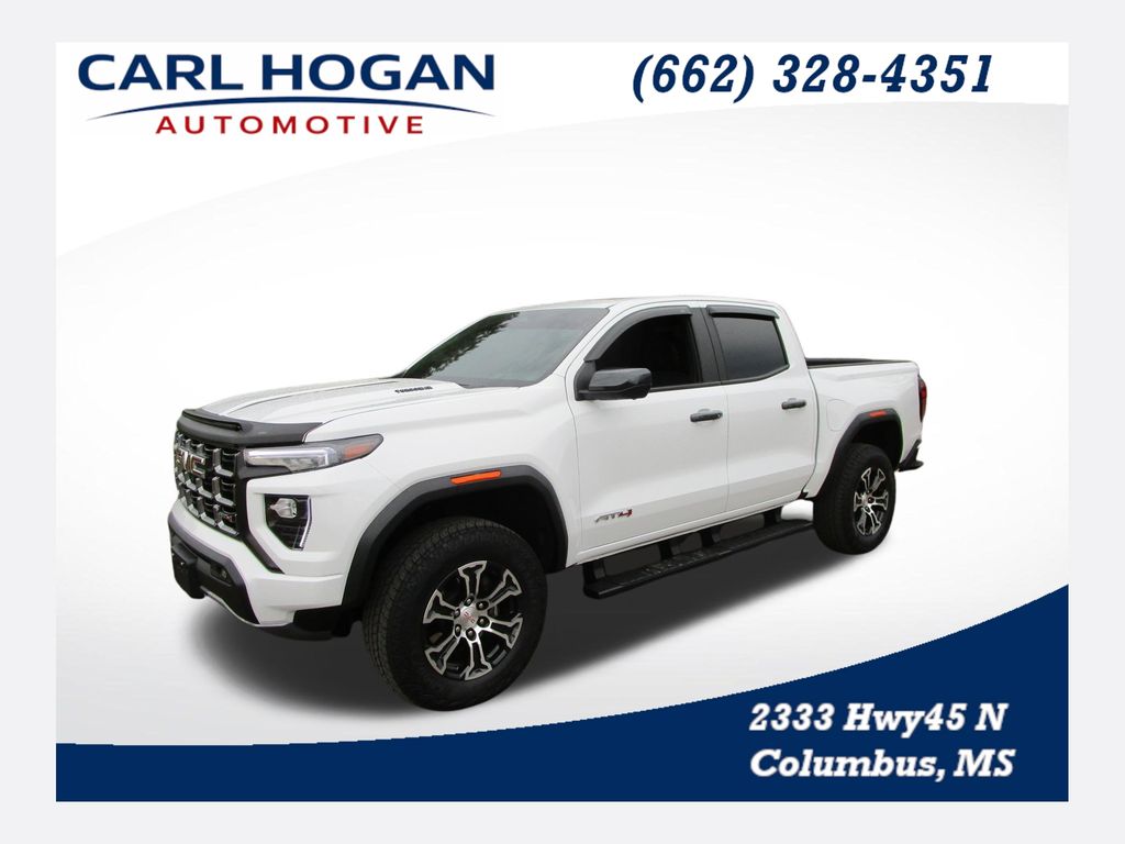Summit White 2025 GMC Canyon AT4 Crew Cab 4WD Pickup Truck Four-Wheel Drive 8-Speed Automatic