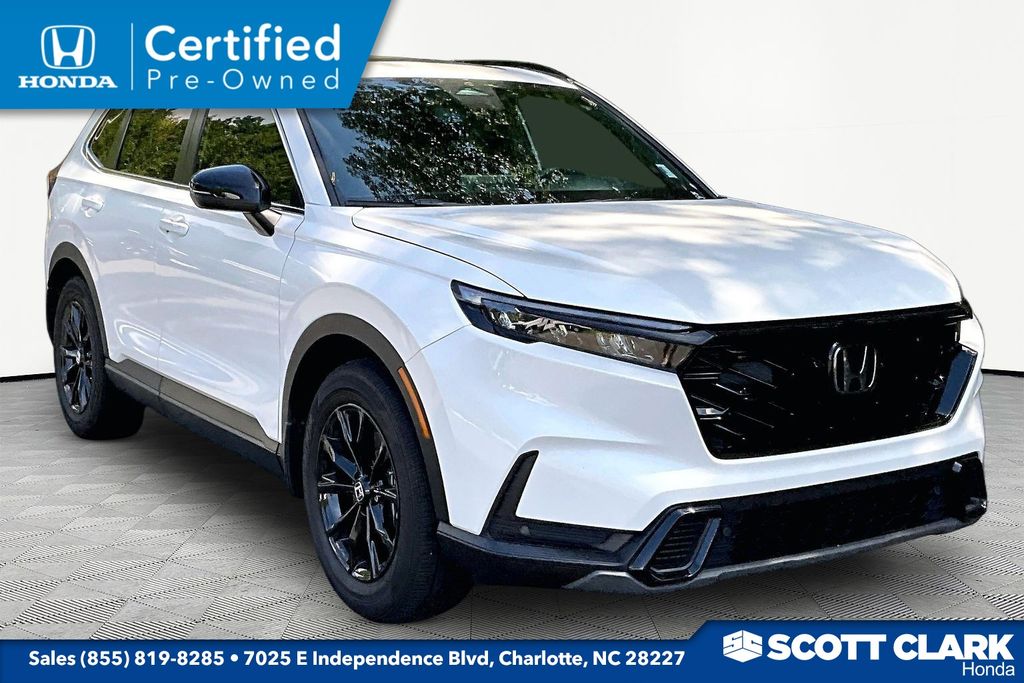 Platinum White Pearl 2024 Honda CR-V Hybrid SUV / Crossover Front-Wheel Drive Continuously Variable Transmission