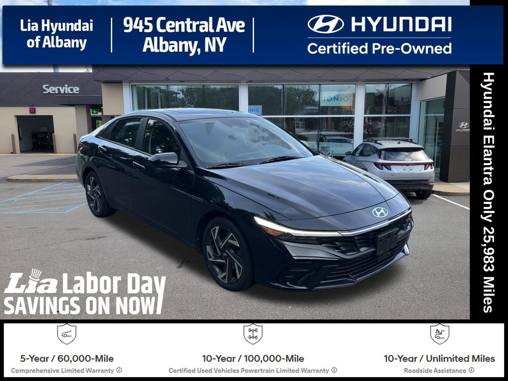 Abyss Black 2024 Hyundai Elantra Sedan Front-Wheel Drive Continuously Variable Transmission